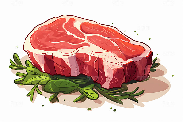 新鲜肉类食品生鲜写实风矢量素材