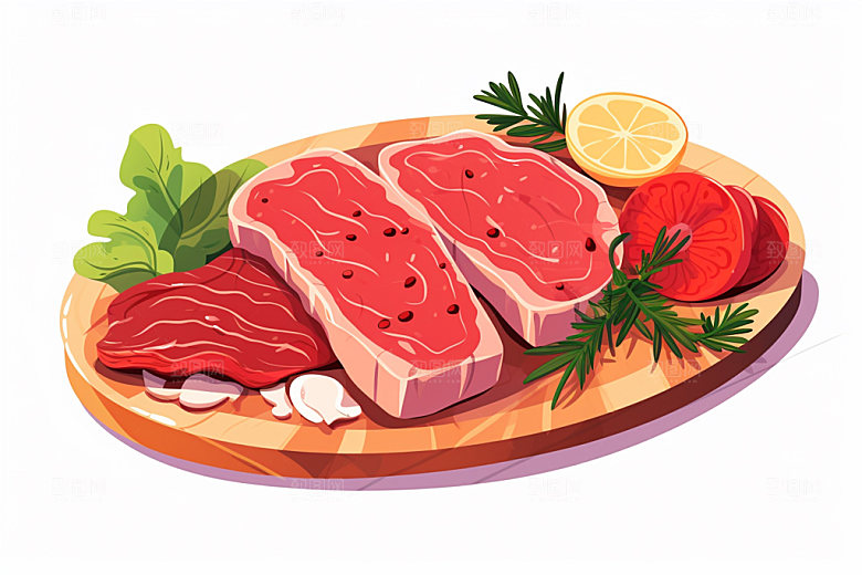 新鲜肉类烤鸡食品生鲜矢量素材