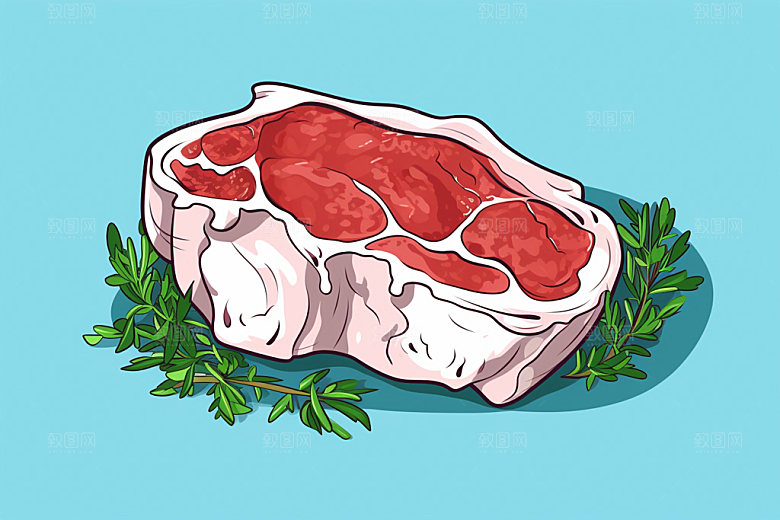 新鲜肉类写实风烤鸡矢量素材