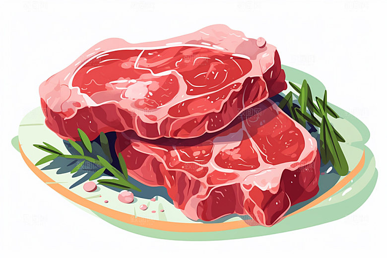 新鲜肉类写实风烤鸡矢量素材
