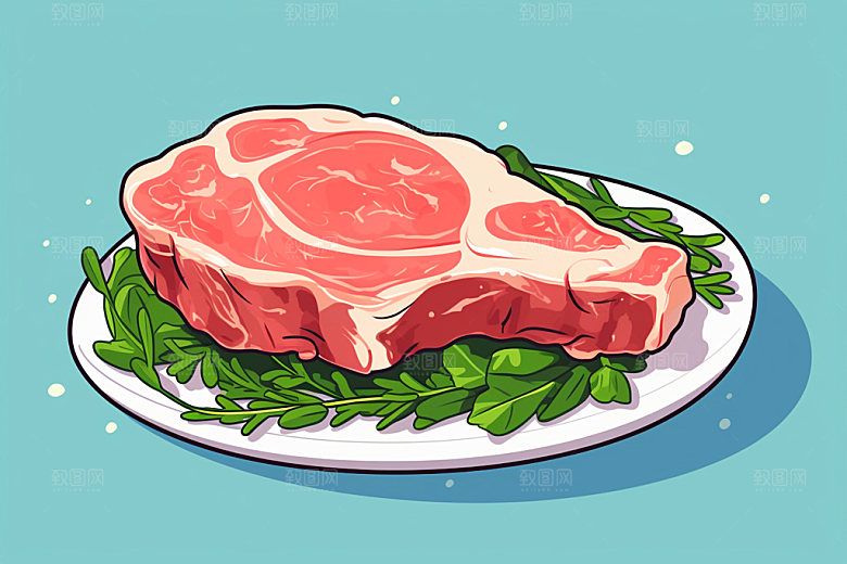 新鲜肉类牛排烤鸡矢量素材