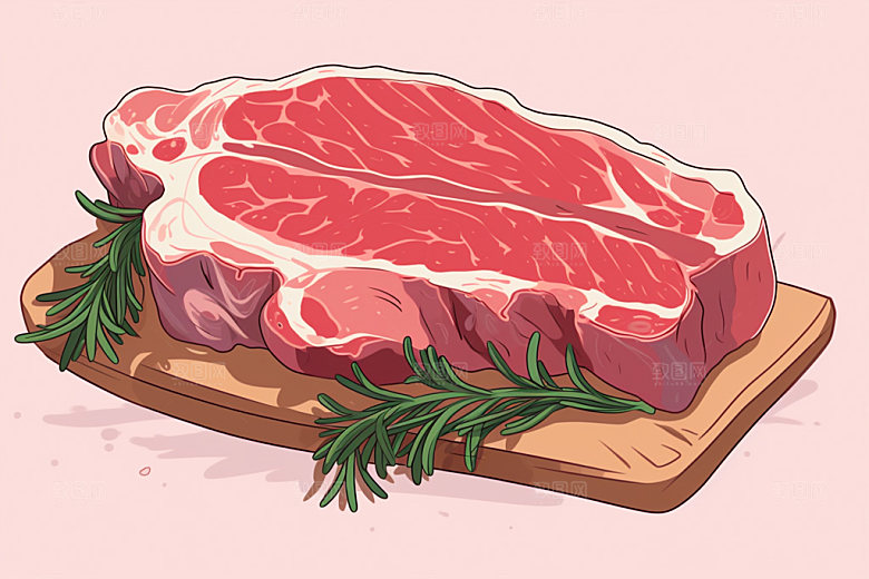 新鲜肉类食品生鲜写实风矢量素材
