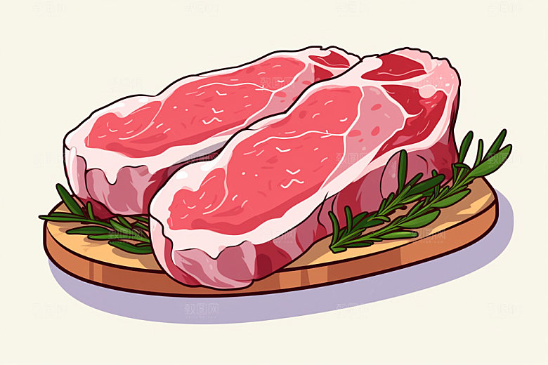 新鲜肉类食品生鲜牛排矢量素材
