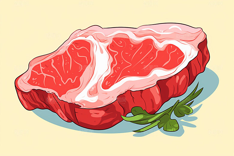 新鲜肉类牛排食品生鲜矢量素材