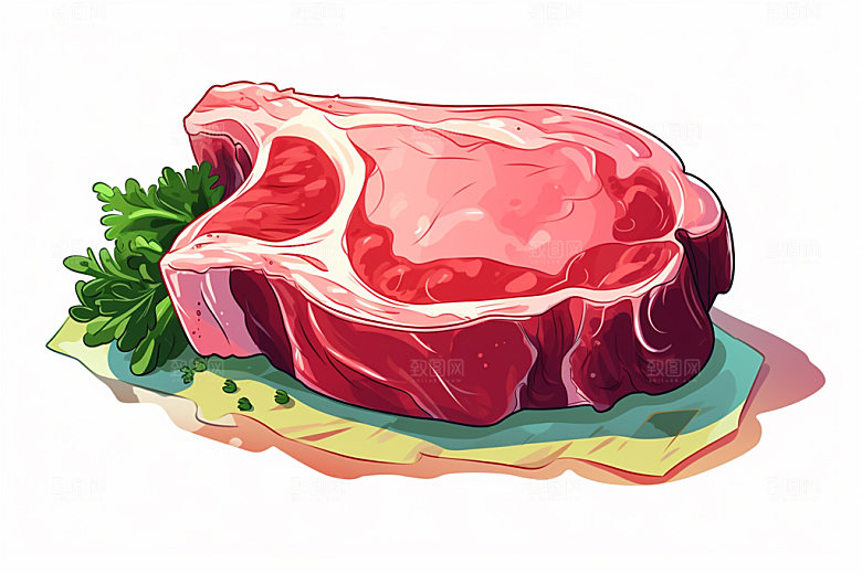 新鲜肉类食品生鲜牛排矢量素材