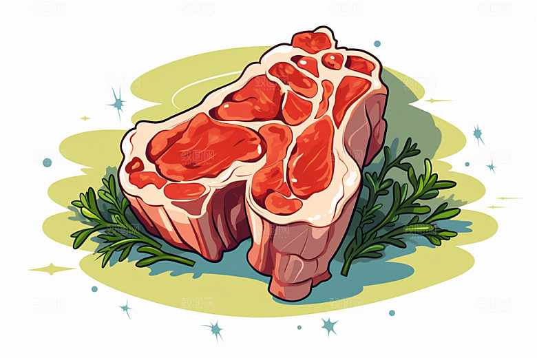 新鲜肉类牛排食品生鲜矢量素材