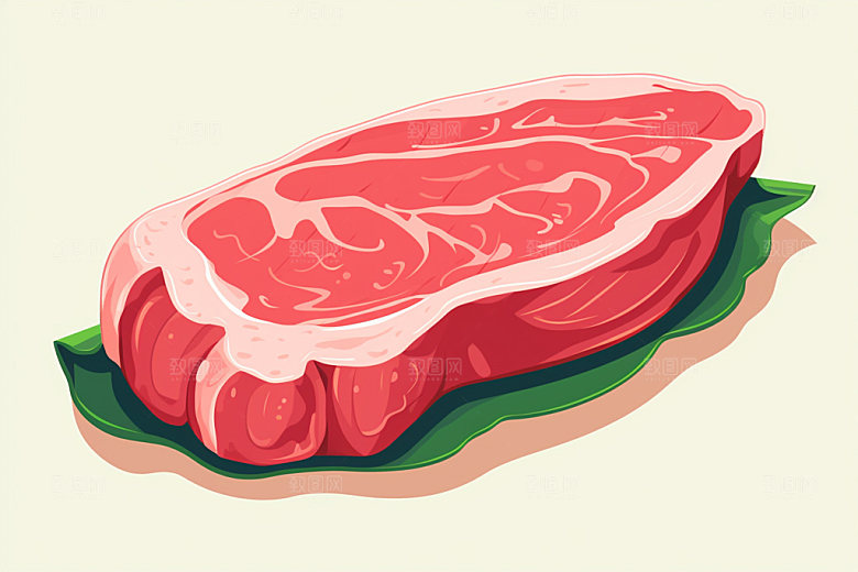 新鲜肉类牛排烤鸡矢量素材