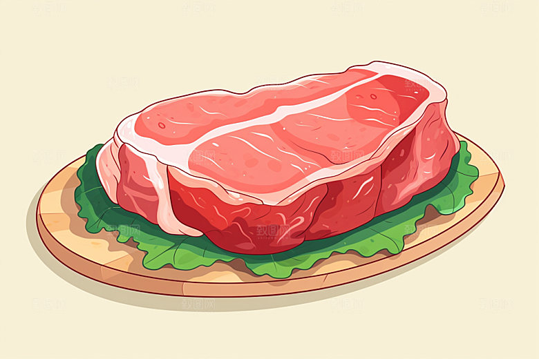 新鲜肉类食品生鲜写实风矢量素材