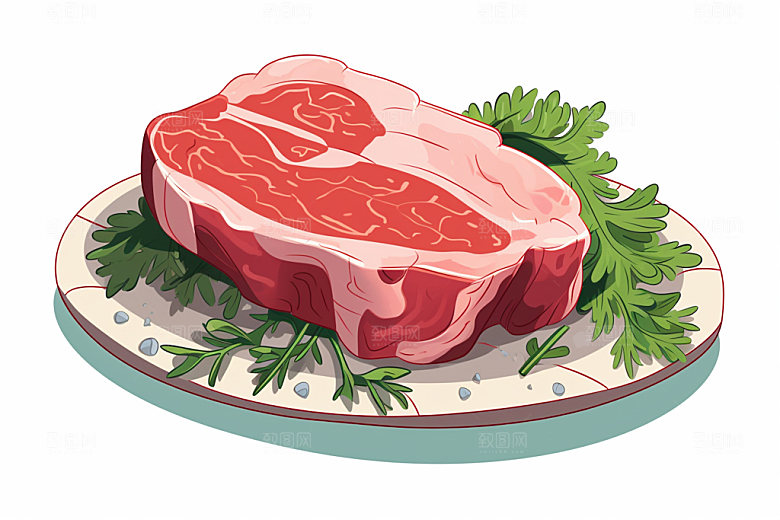 新鲜肉类牛排食品生鲜矢量素材