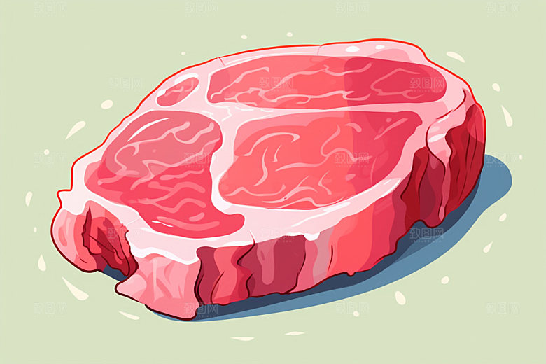 新鲜肉类写实风牛排矢量素材