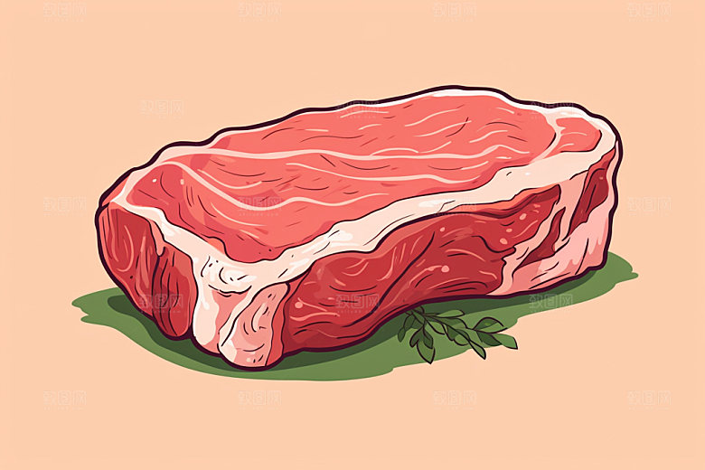 新鲜肉类写实风食品生鲜矢量素材