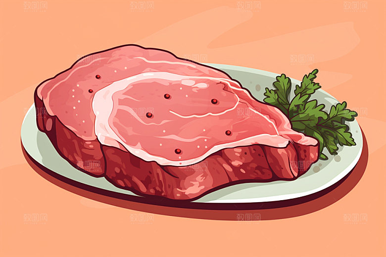 新鲜肉类牛排食品生鲜矢量素材