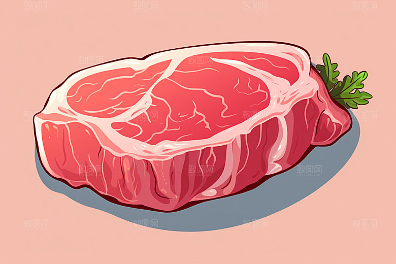 新鲜肉类牛排烤鸡矢量素材