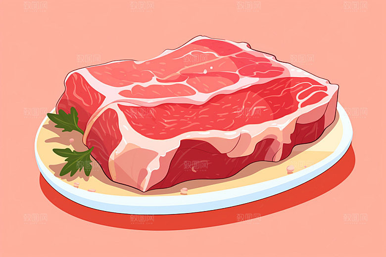 新鲜肉类写实风烤鸡矢量素材