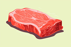 新鲜肉类写实风食品生鲜矢量素材