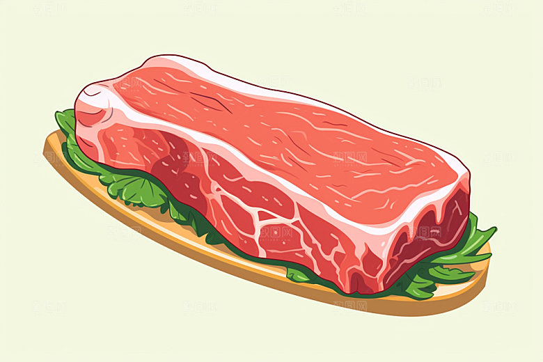 新鲜肉类食品生鲜写实风矢量素材