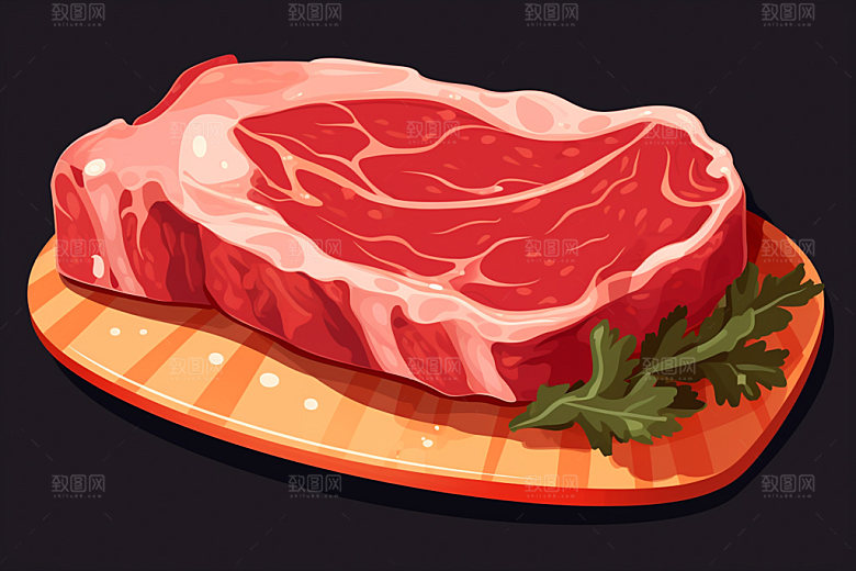 新鲜肉类牛排烤鸡矢量素材