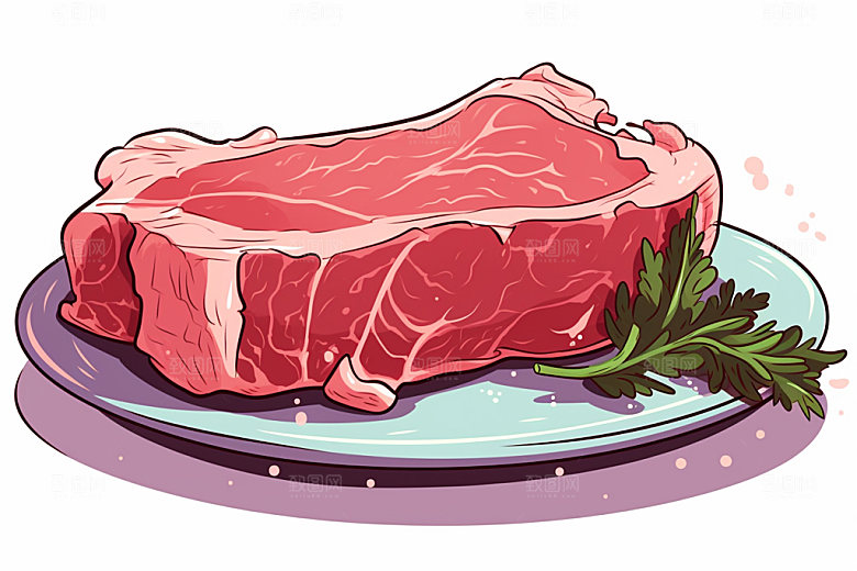 新鲜肉类牛排食品生鲜矢量素材