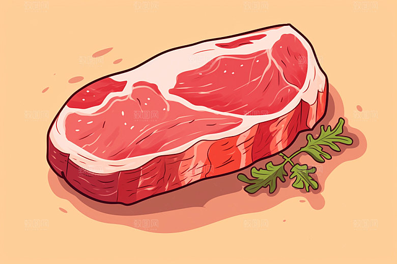 新鲜肉类食品生鲜牛排矢量素材