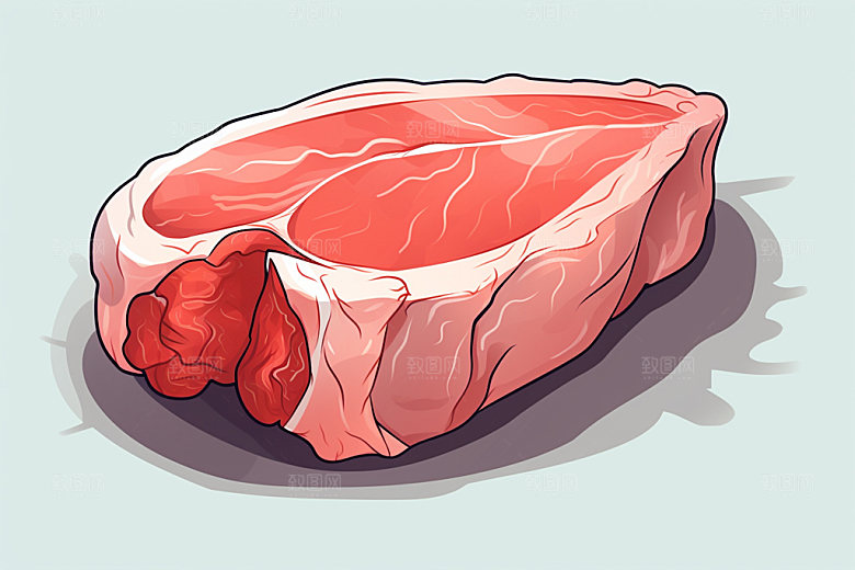 新鲜肉类写实风牛排矢量素材