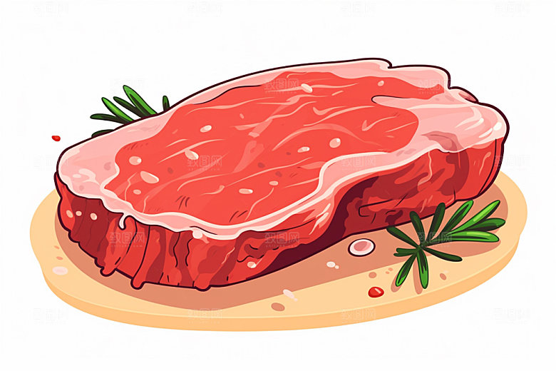新鲜肉类烤鸡牛排矢量素材