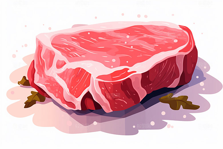 新鲜肉类美食插画烤鸡矢量素材