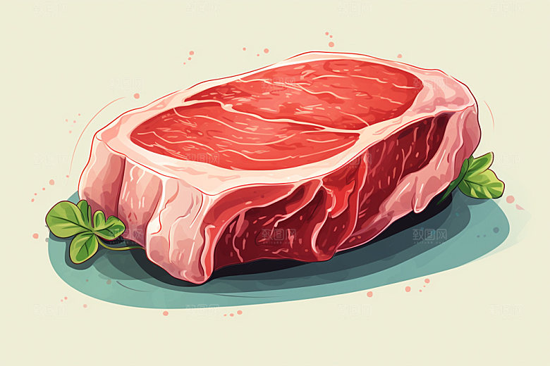 新鲜肉类牛排写实风矢量素材