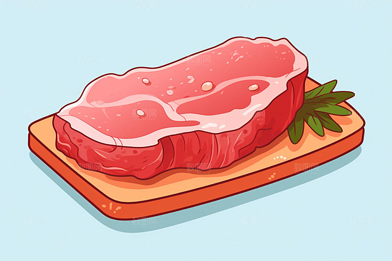 新鲜肉类烤鸡牛排矢量素材