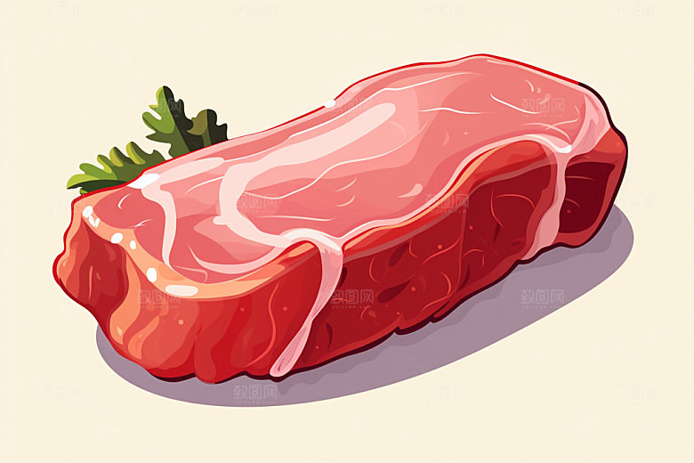 新鲜肉类写实风牛排矢量素材