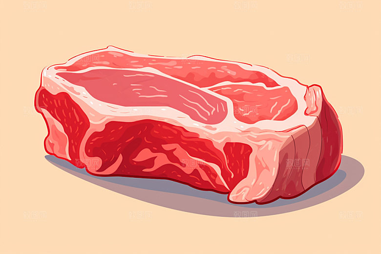 新鲜肉类写实风食品生鲜矢量素材
