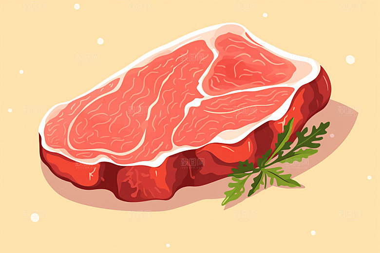 新鲜肉类烤鸡牛排矢量素材