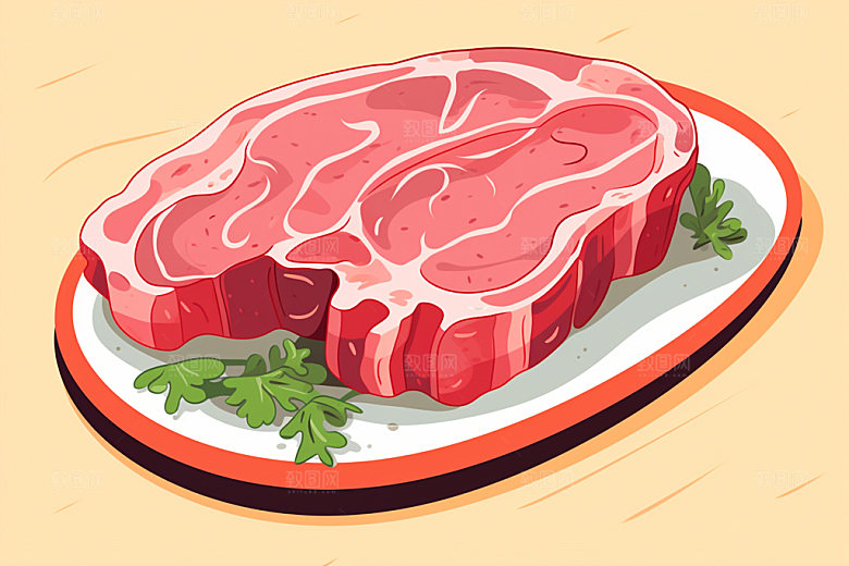 新鲜肉类写实风烤鸡矢量素材