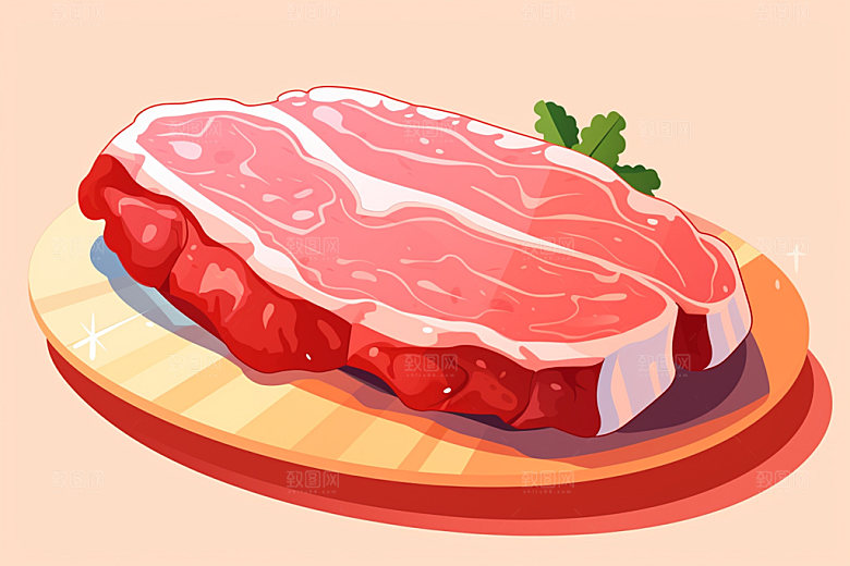 新鲜肉类烤鸡牛排矢量素材