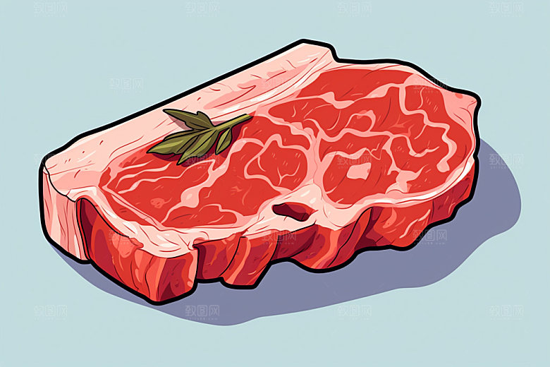 新鲜肉类写实风牛排矢量素材