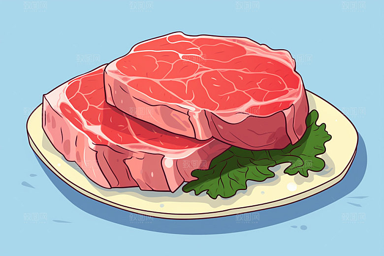 新鲜肉类食品生鲜牛排矢量素材
