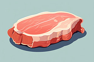 新鲜肉类美食插画食品生鲜矢量素材