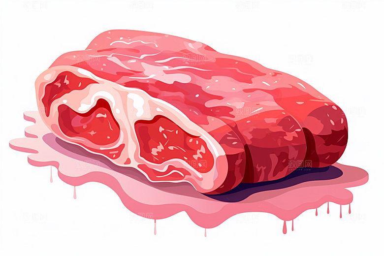 新鲜肉类牛排烤鸡矢量素材