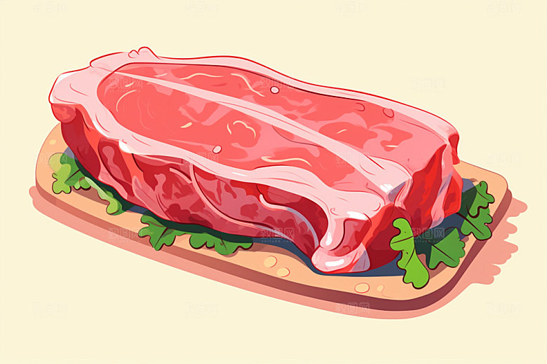新鲜肉类牛排烤鸡矢量素材