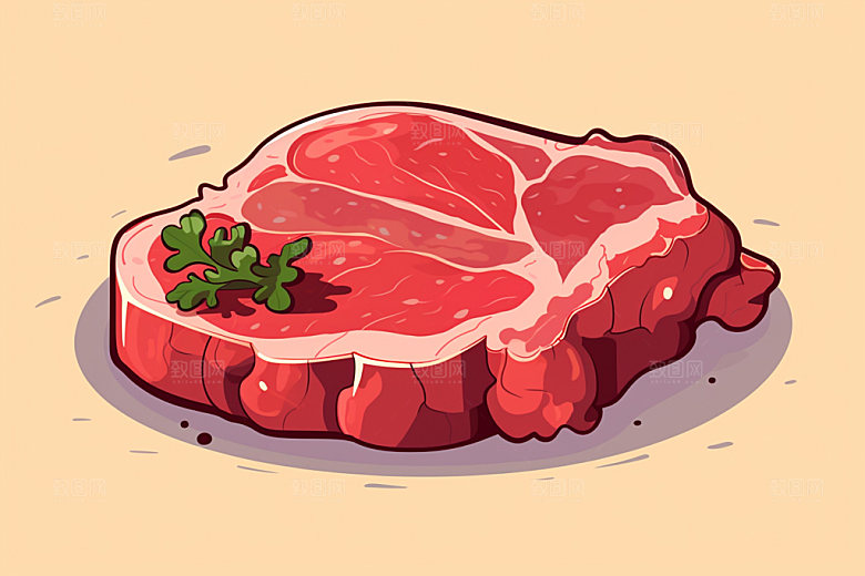 新鲜肉类食品生鲜牛排矢量素材