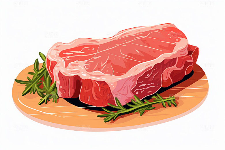 新鲜肉类牛排烤鸡矢量素材