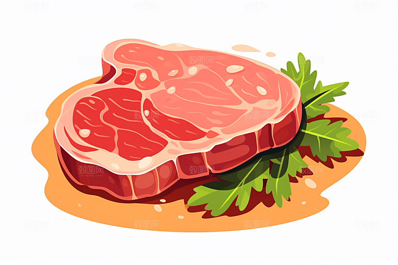 新鲜肉类写实风烤鸡矢量素材