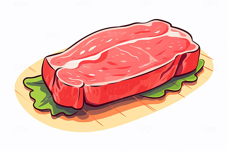 新鲜肉类食品生鲜写实风矢量素材