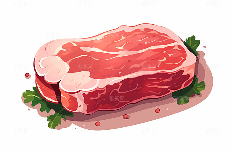 新鲜肉类烤鸡牛排矢量素材