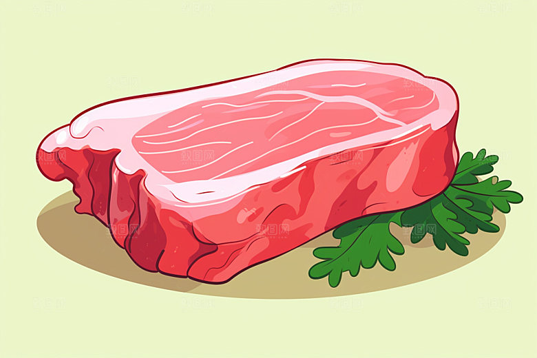 新鲜肉类牛排烤鸡矢量素材