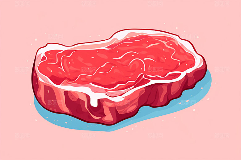新鲜肉类烤鸡牛排矢量素材