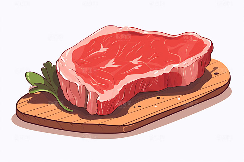 新鲜肉类食品生鲜写实风矢量素材