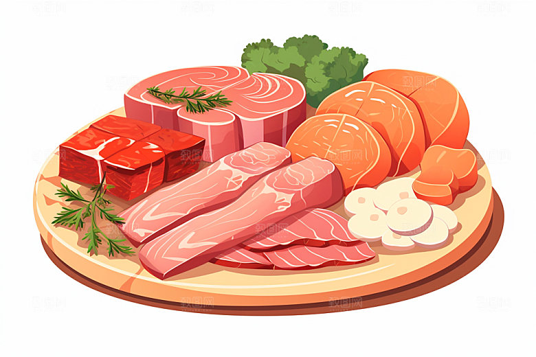 新鲜肉类食品生鲜烤鸡矢量素材