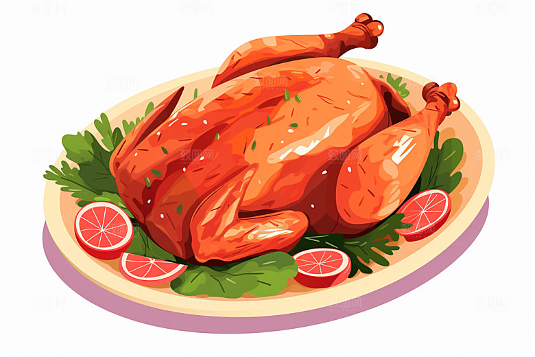 新鲜肉类牛排美食插画矢量素材