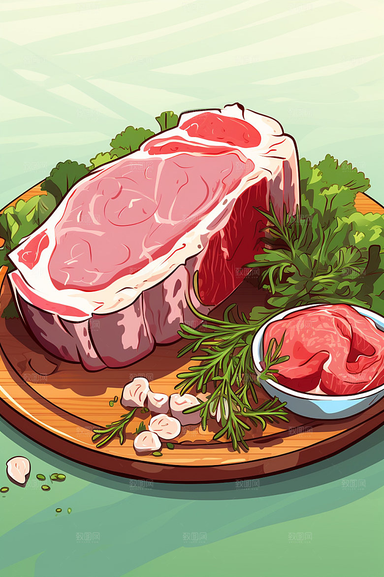 新鲜肉类烤鸡食品生鲜矢量素材