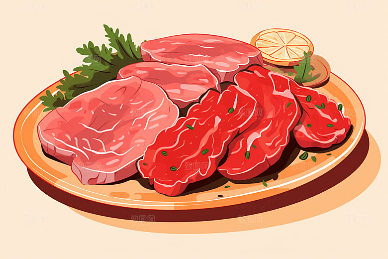 新鲜肉类写实风烤鸡矢量素材